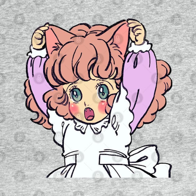 I draw pink pastel chibi neko / the star of cottonland cat girl by mudwizard